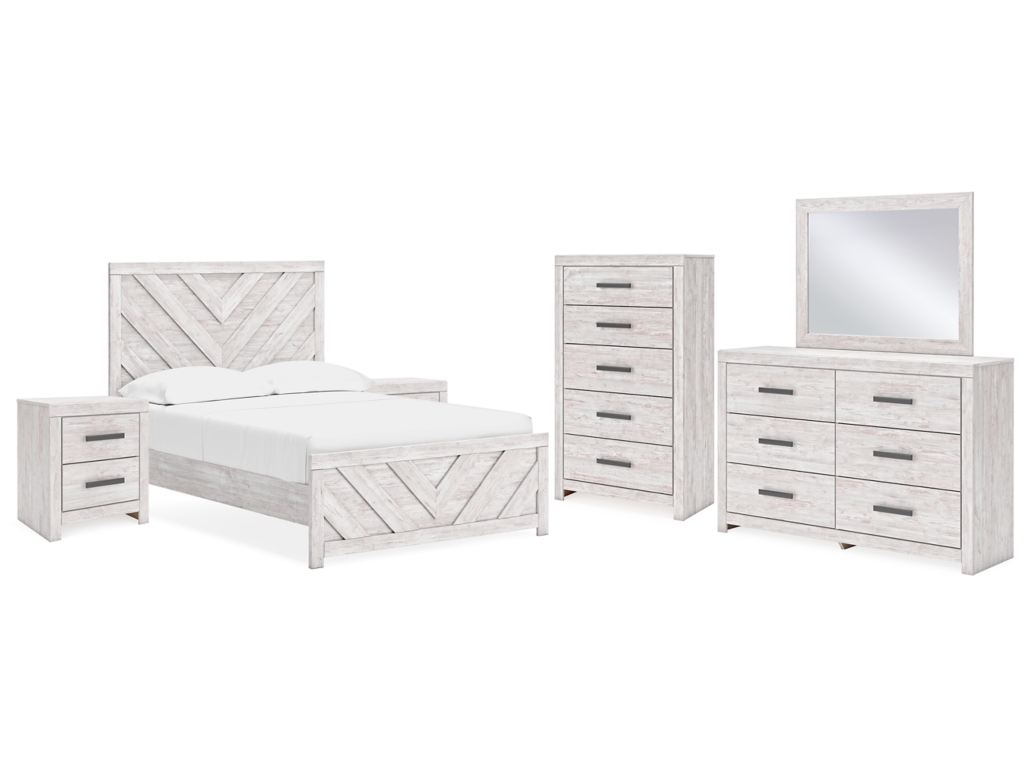 Cayboni Full Panel Bed, Dresser, Mirror, Chest and 2 Nightstands - main image