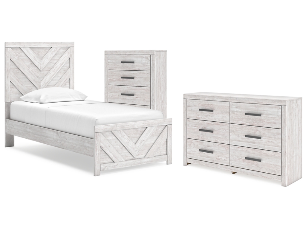 Cayboni Twin Panel Bed, Dresser and Chest - main image