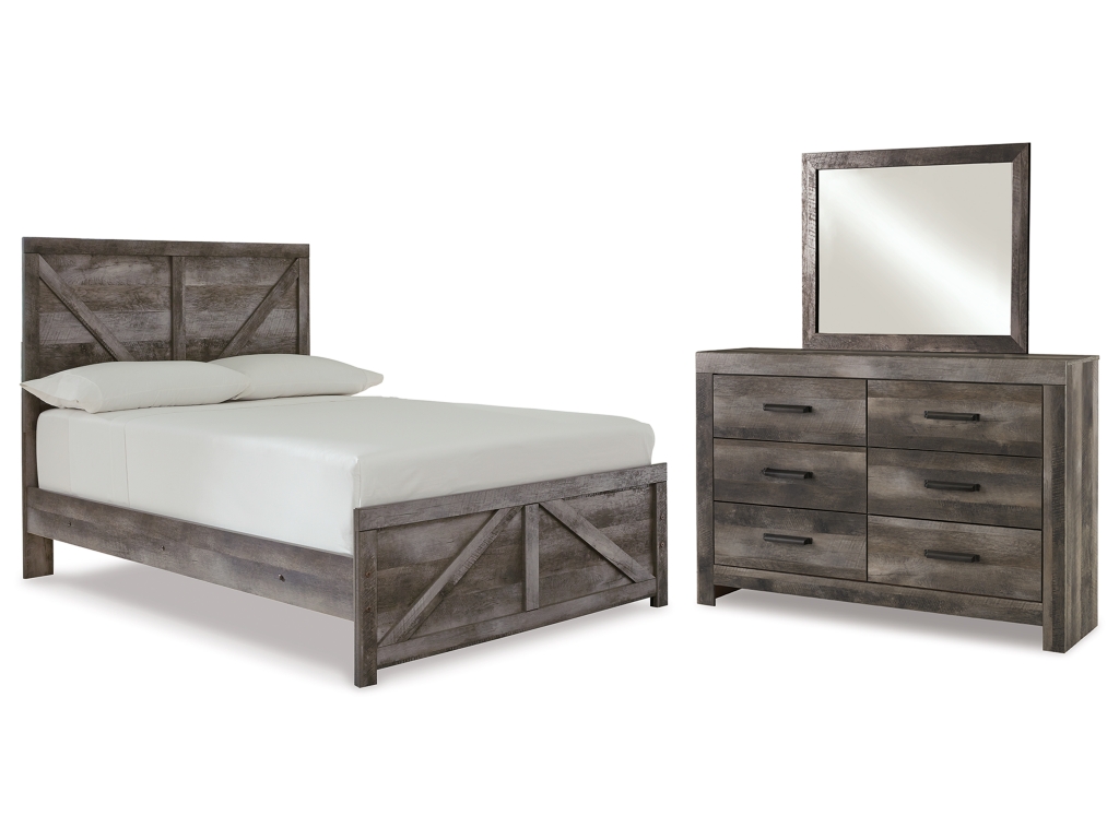 Wynnlow Full Crossbuck Panel Bed, Dresser and Mirror - main image