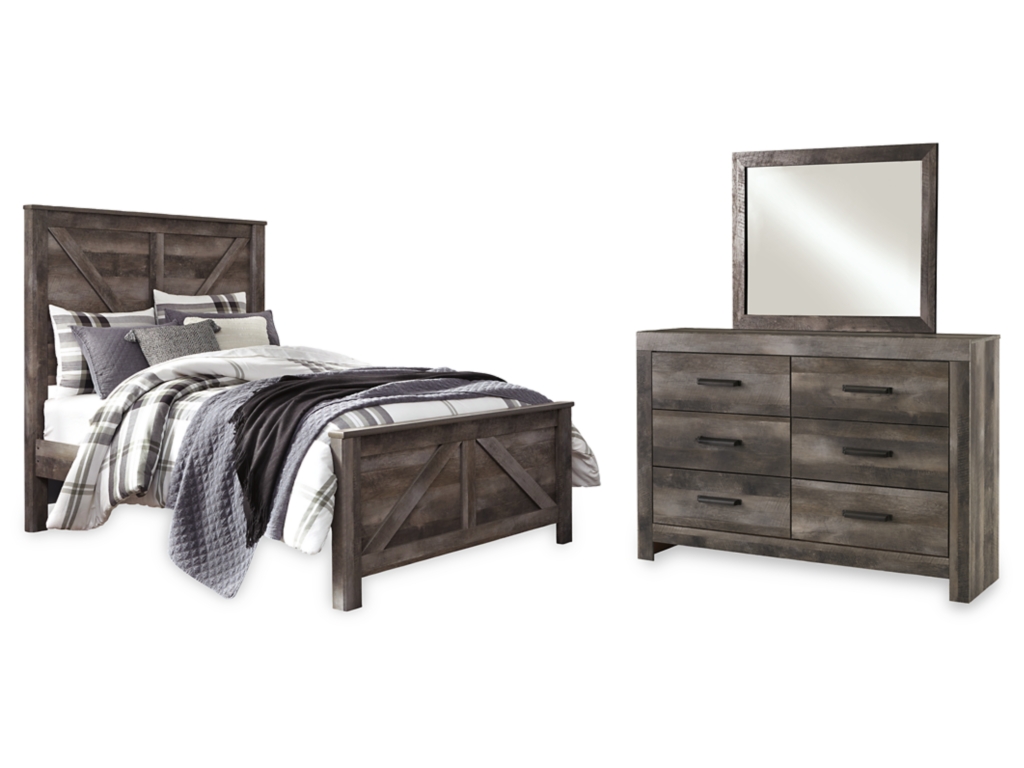 Wynnlow Queen Crossbuck Panel Bed, Dresser and Mirror - main image