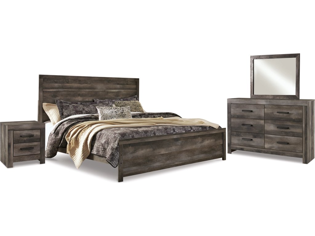 Wynnlow King Panel Bed with Mirrored Dresser and Nightstand - image 1