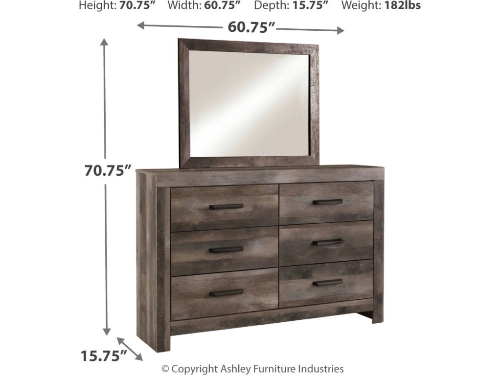 Wynnlow Queen Crossbuck Panel Bed, Dresser and Mirror - image 2