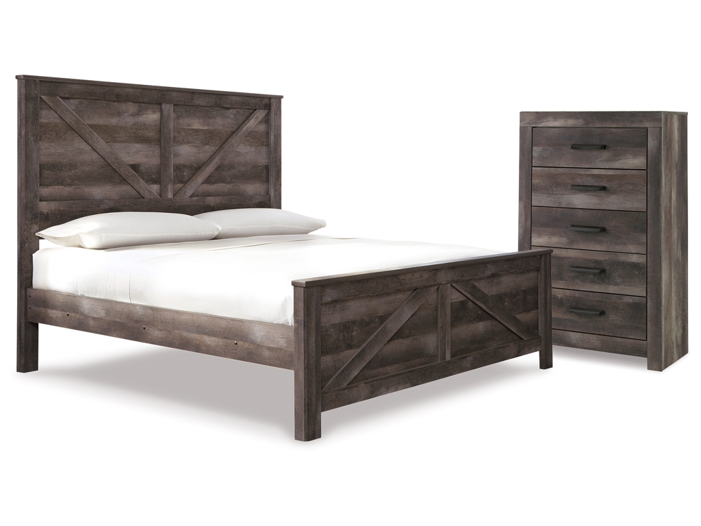 Wynnlow King Crossbuck Panel Bed and Chest - main image