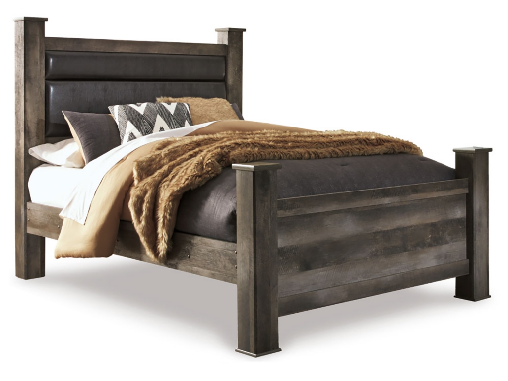 Wynnlow Queen Upholstered Poster Bed, Dresser and Mirror - image 3