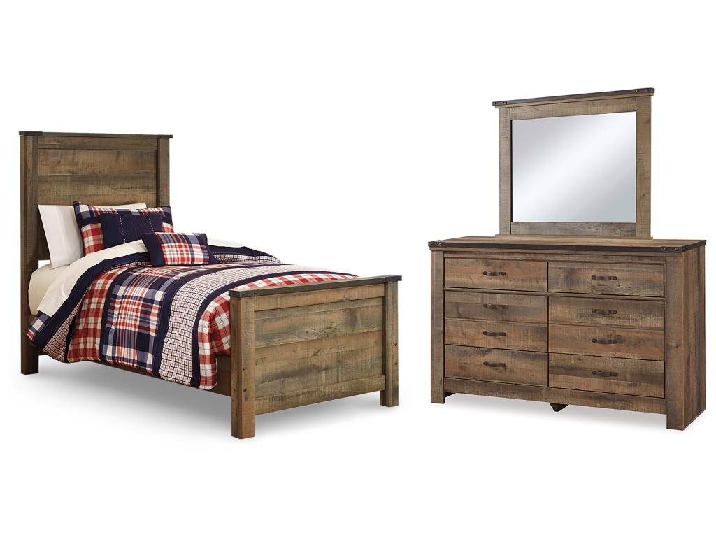 Trinell Twin Panel Bed, Dresser and Mirror - main image