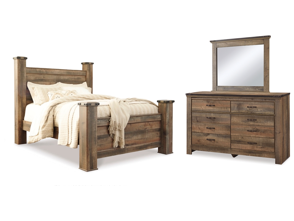 Trinell Queen Poster Bed, Dresser and Mirror - main image