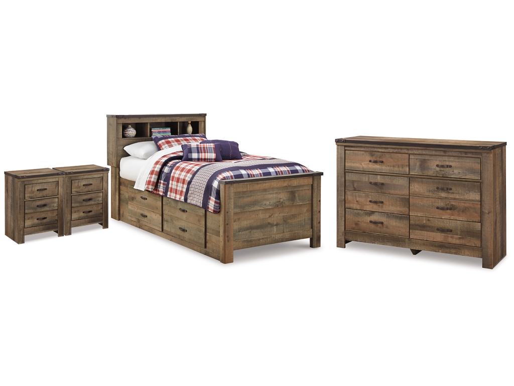 Trinell Twin Bookcase Bed, Dresser and 2 Nightstands - main image