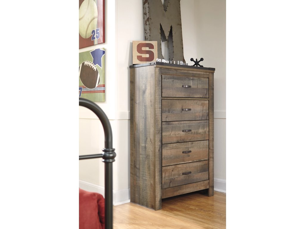 Trinell King Panel Bed. Dresser, Mirror, Chest and 2 Nightstands - image 9