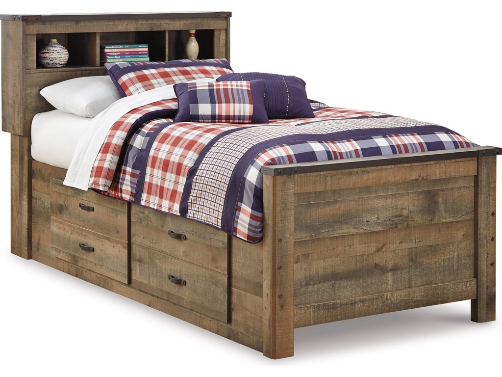 Trinell Twin Bookcase Storage Bed, Dresser, Mirror and Nightstand - image 2