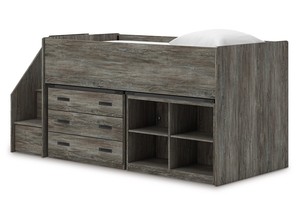 Frandern Twin Loft  Bed with Bookcase and Drawer Storage - image 4
