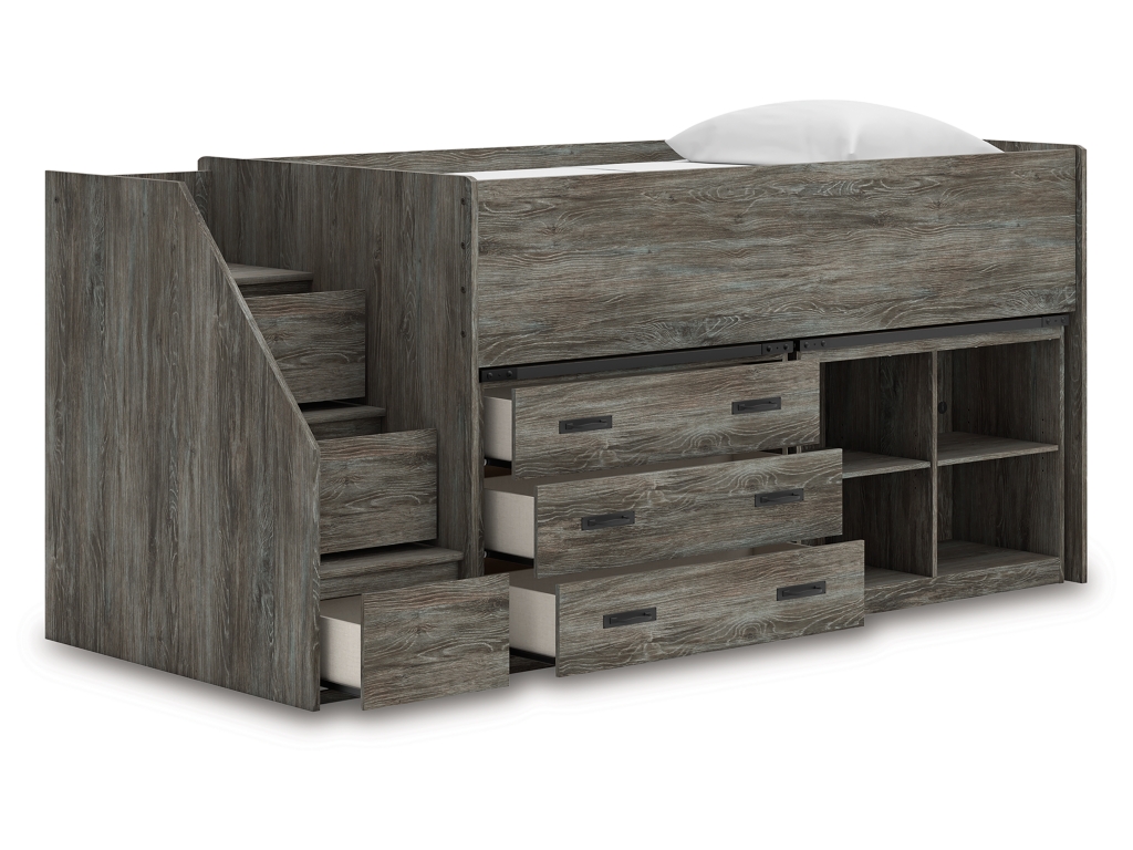 Frandern Twin Loft  Bed with Bookcase and Drawer Storage - image 3