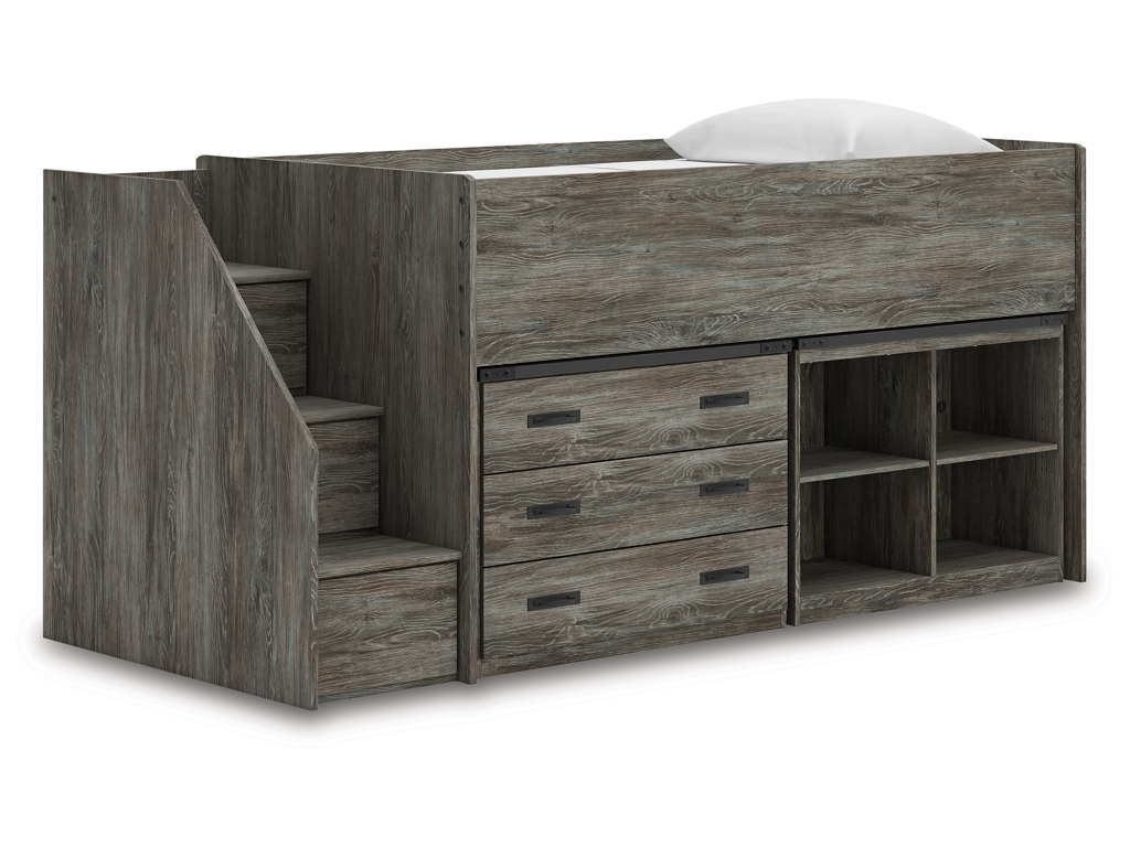 Frandern Twin Loft  Bed with Bookcase and Drawer Storage - main image