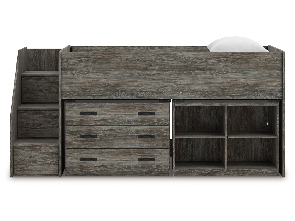 Frandern Twin Loft  Bed with Bookcase and Drawer Storage - image 6