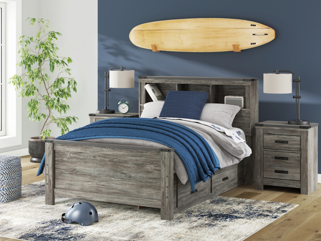 Frandern Full Bookcase Panel Bed with Storage, Dresser, Mirror and Chest - image 25