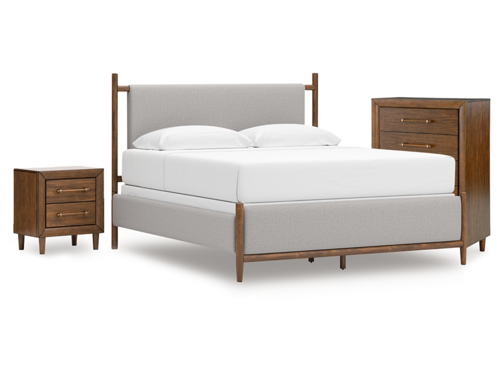 Lyncott King Upholstered Bed, Chest and Nightstand - main image