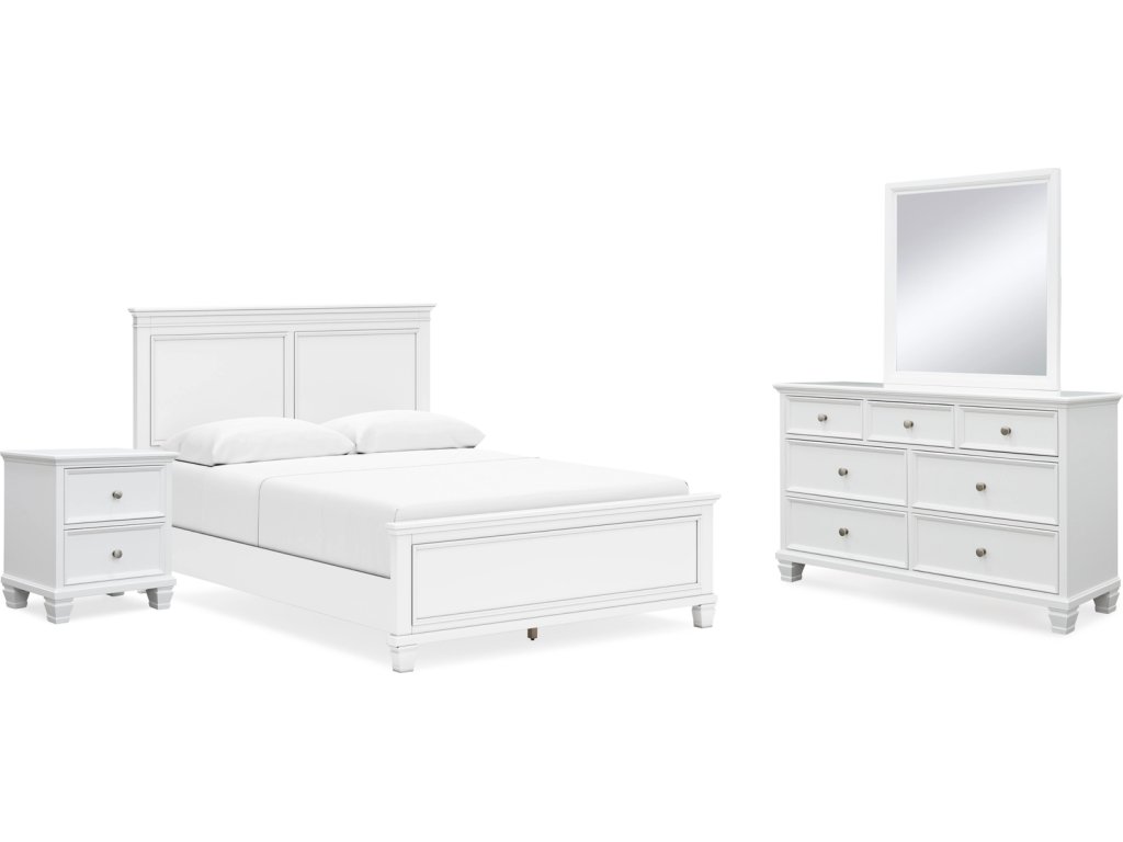 Fortman Queen Panel Bed, Dresser, Mirror and Nightstand - main image