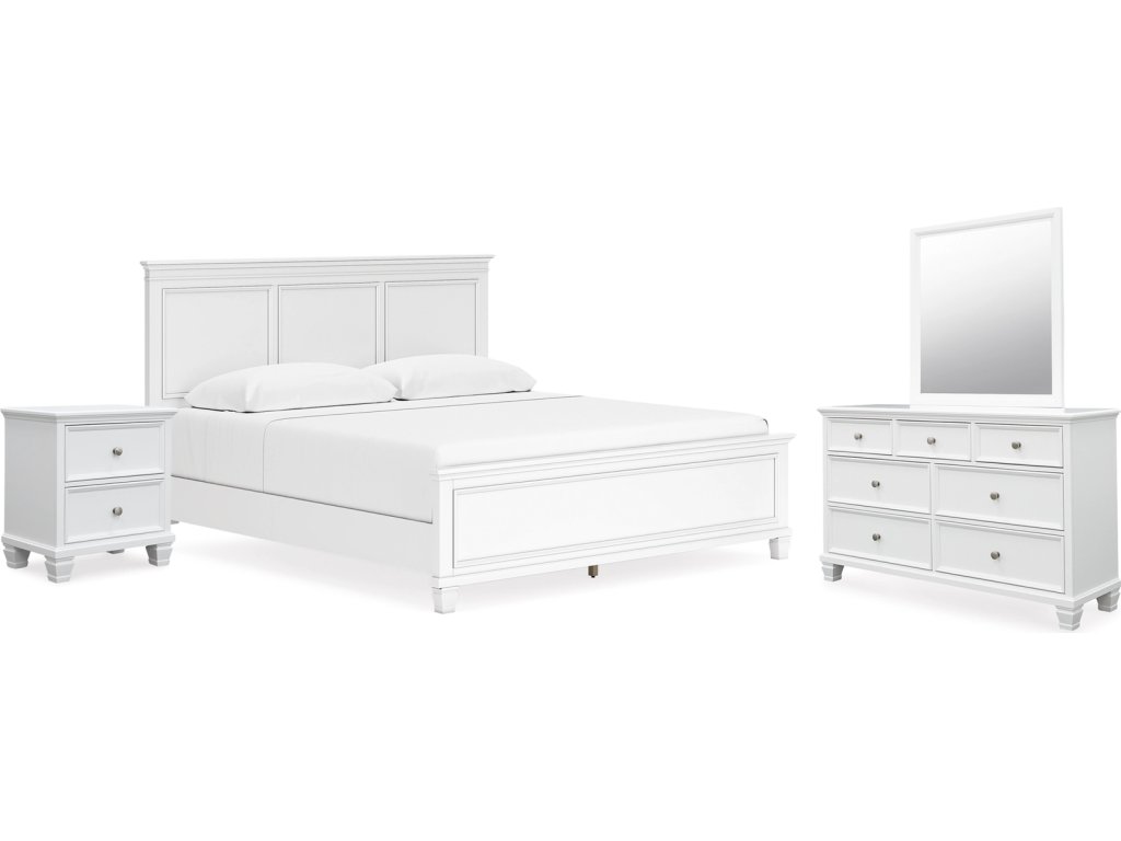 Fortman King Panel Bed, Dresser, Mirror and Nightstand - main image