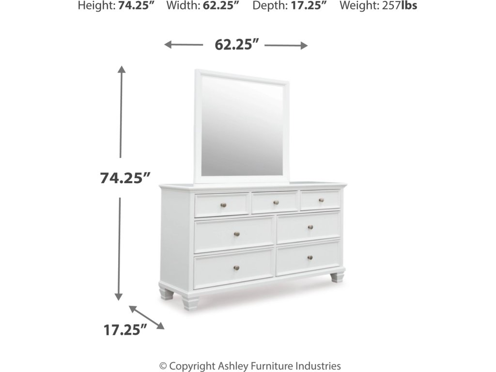 Fortman Twin Panel Bed, Dresser and Mirror - image 11