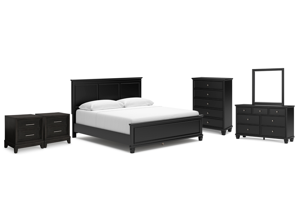Lanolee King Panel Bed, Dresser, Mirror, Chest and 2 Nightstands - main image