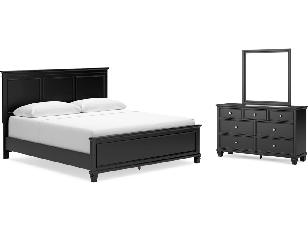 Lanolee King Panel Bed, Dresser and Mirror - main image