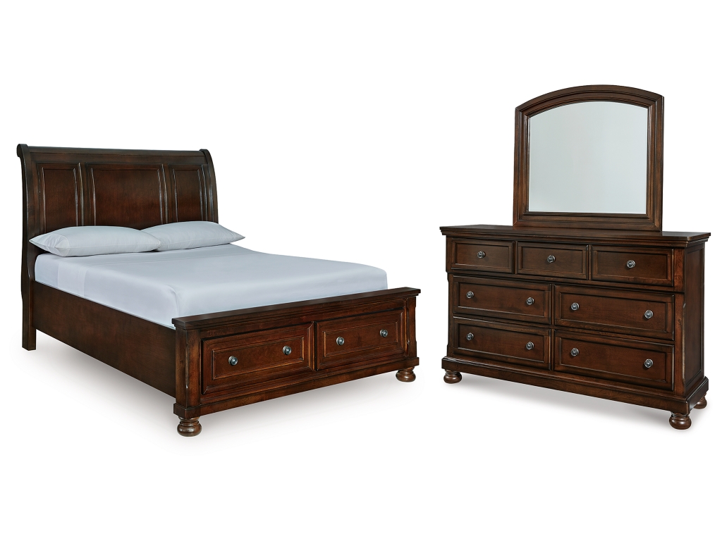 Porter Queen Sleigh Storage Bed, Dresser and Mirror - main image