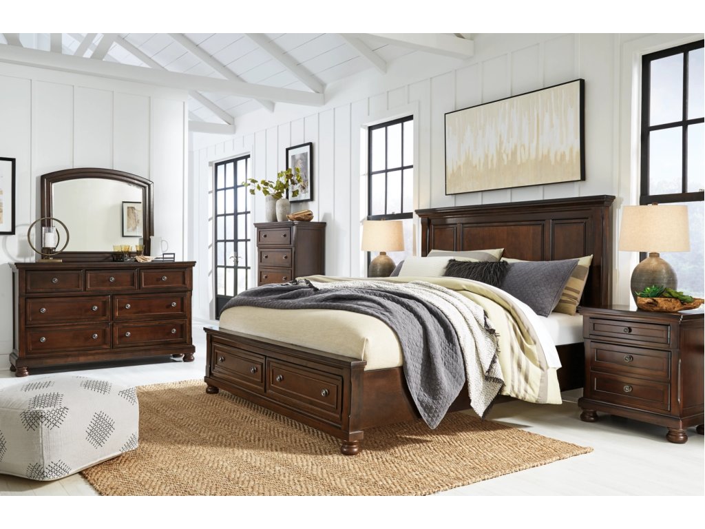Porter California King Panel Bed, Dresser, Mirror, Chest and 2 Nightstands - main image