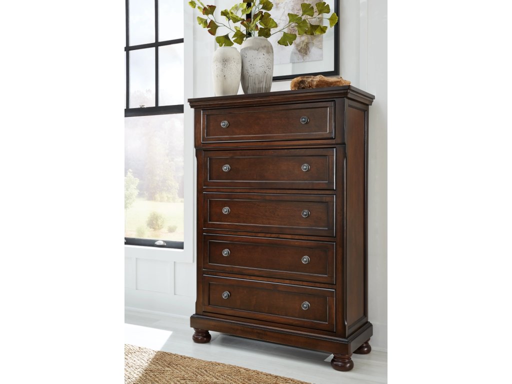 Porter California King Panel Bed, Dresser, Mirror, Chest and 2 Nightstands - image 21