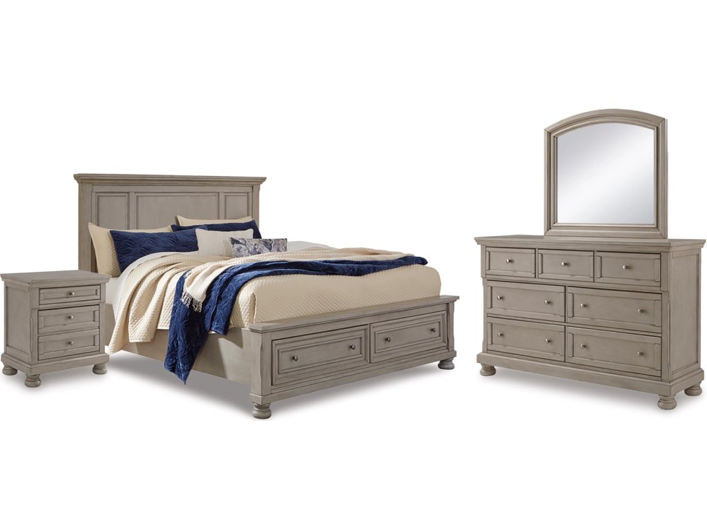 Lettner Queen Panel Storage Bed, Dresser, Mirror and Nightstand - main image