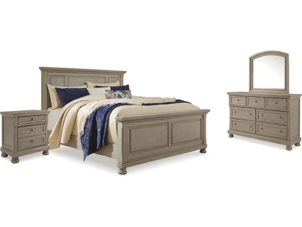 Lettner King Panel Bed, Dresser, Mirror and 2 Nightstands - main image