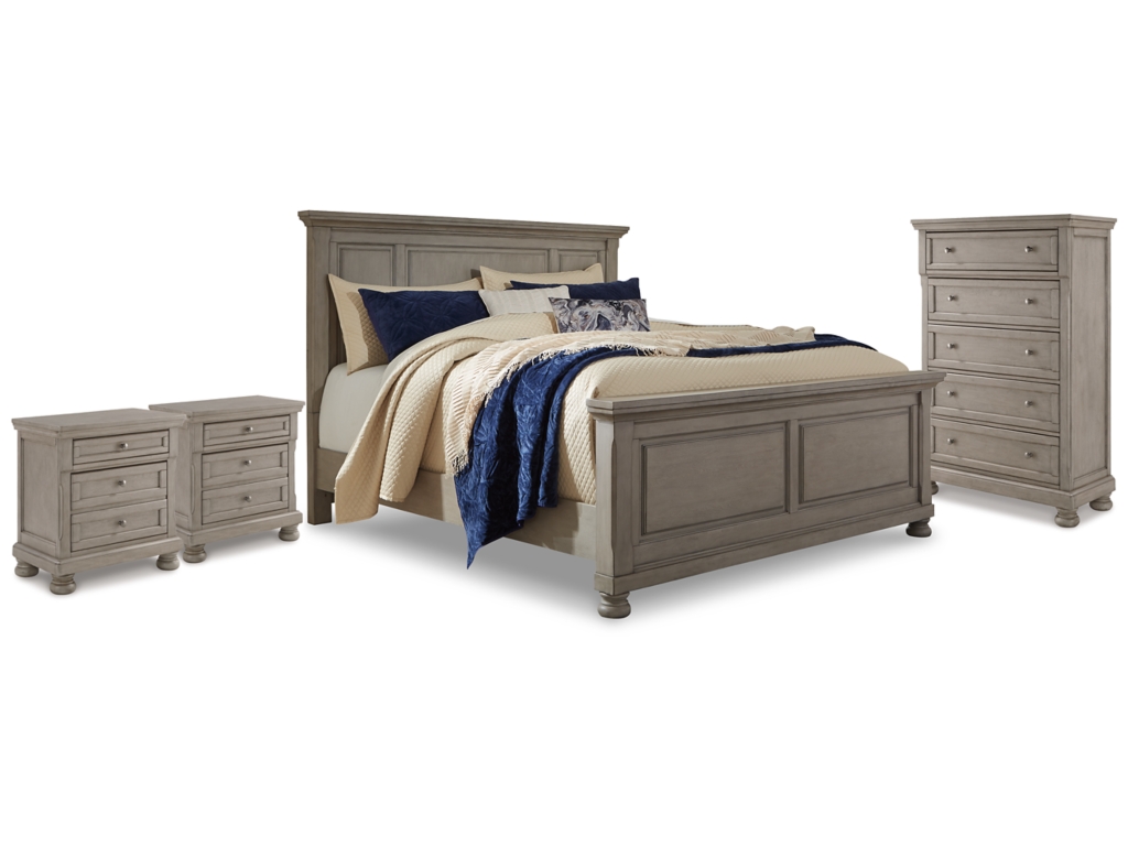 Lettner King Panel Bed, Chest and 2 Nightstands - main image