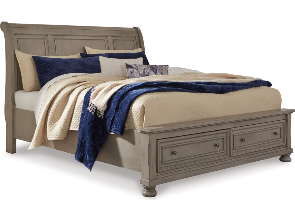 Lettner California King Sleigh Bed with 2 Storage Drawers - main image