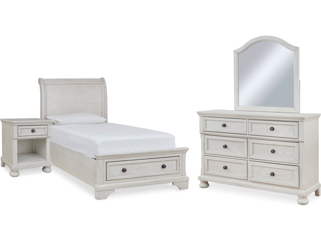 Robbinsdale Twin Storage Bed, Dresser, Mirror and Nightstand - main image