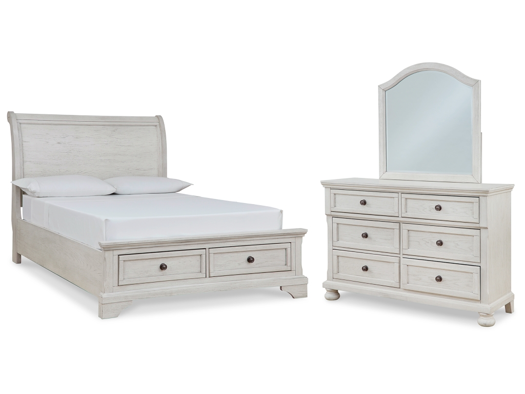 Robbinsdale Full Sleigh Storage Bed, Dresser and Mirror - main image
