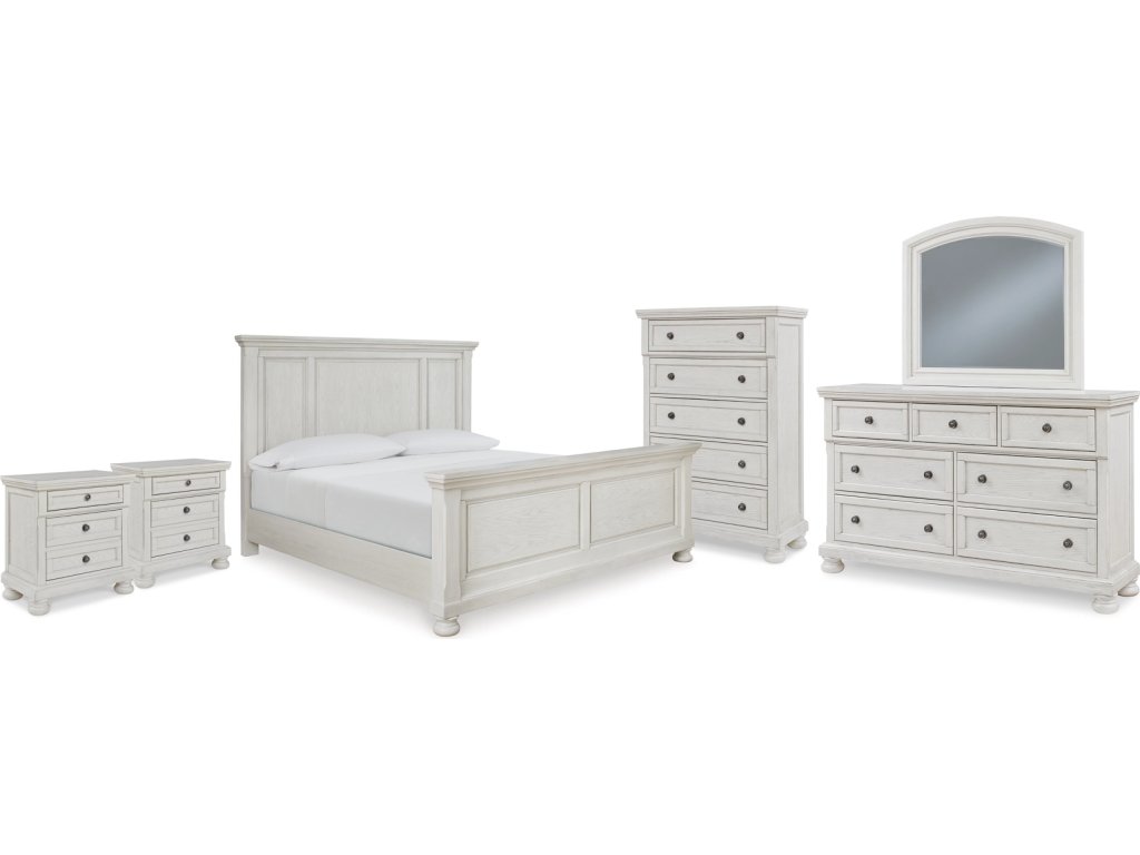 Robbinsdale King Panel Bed, Dresser, Mirror, Chest and 2 Nightstands - main image