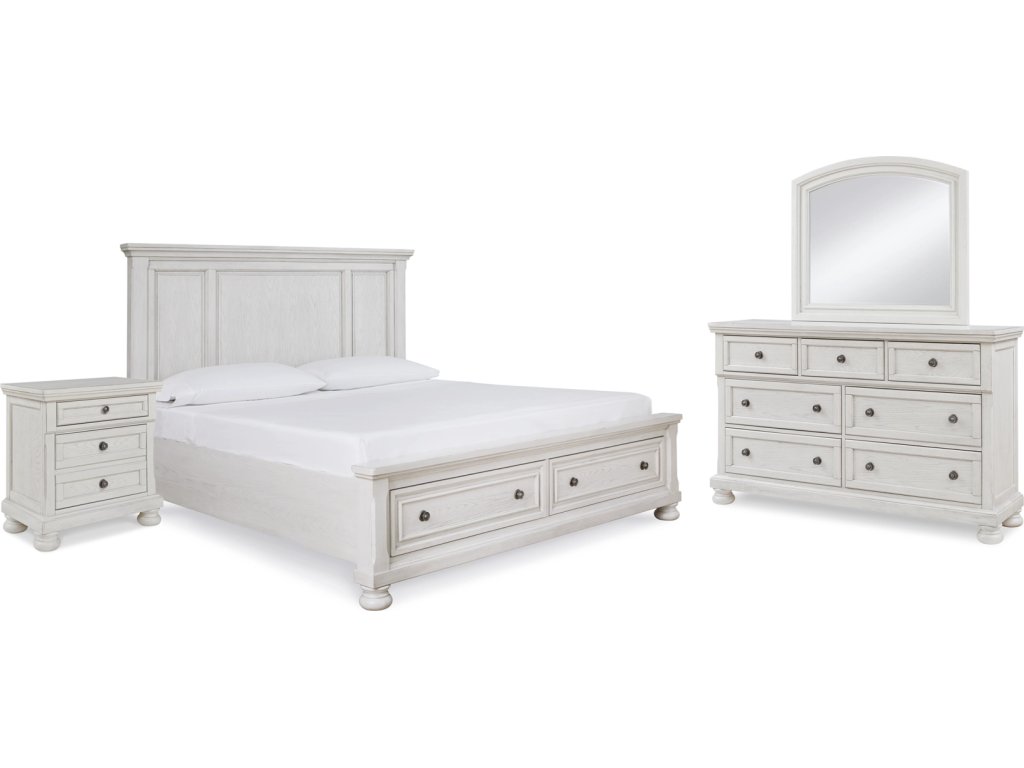 Robbinsdale Queen Storage Bed, Dresser, Mirror and Nightstand - main image