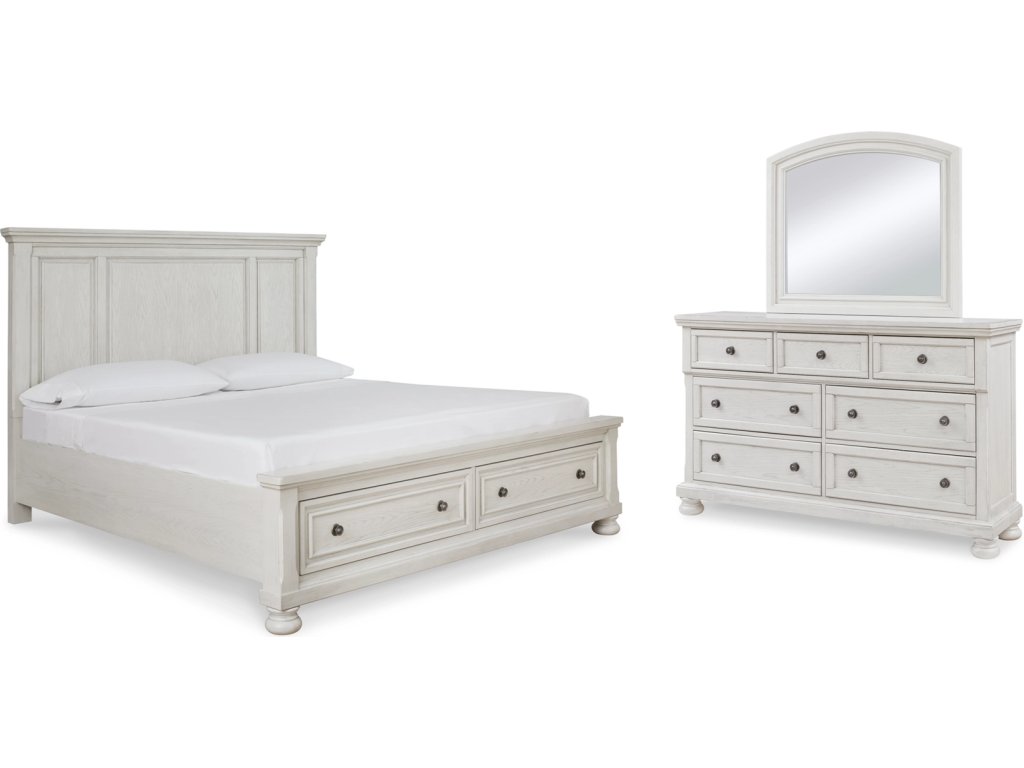 Robbinsdale Queen Panel Storage Bed, Dresser and Mirror - main image