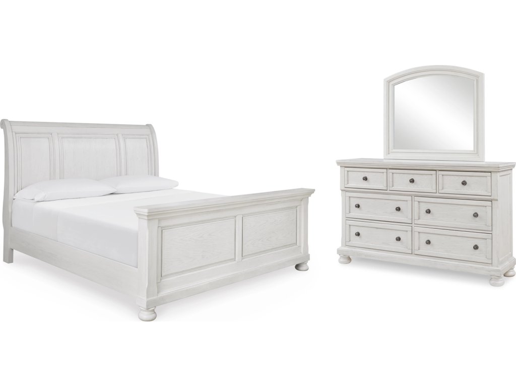 Robbinsdale King Sleigh Bed, Dresser and Mirror - main image