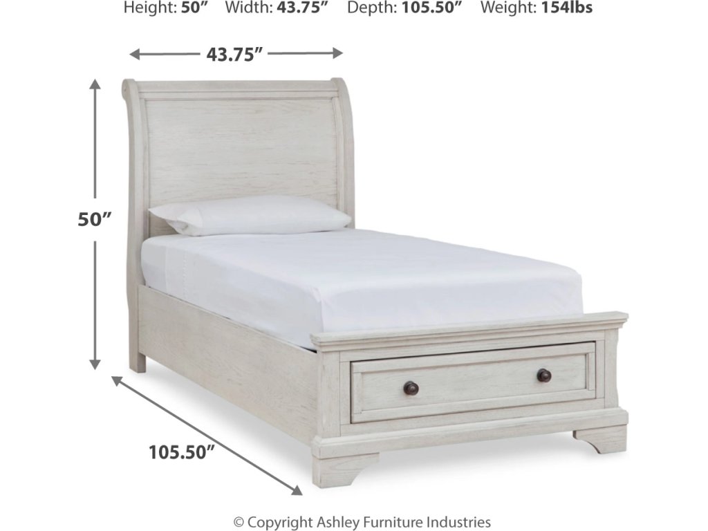 Robbinsdale Twin Sleigh Storage Bed, Dresser and Mirror - image 6