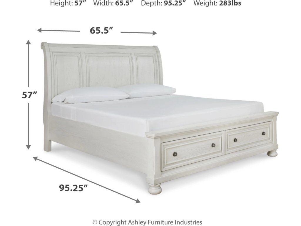Robbinsdale Queen Sleigh Storage Bed, Dresser and Mirror - image 7