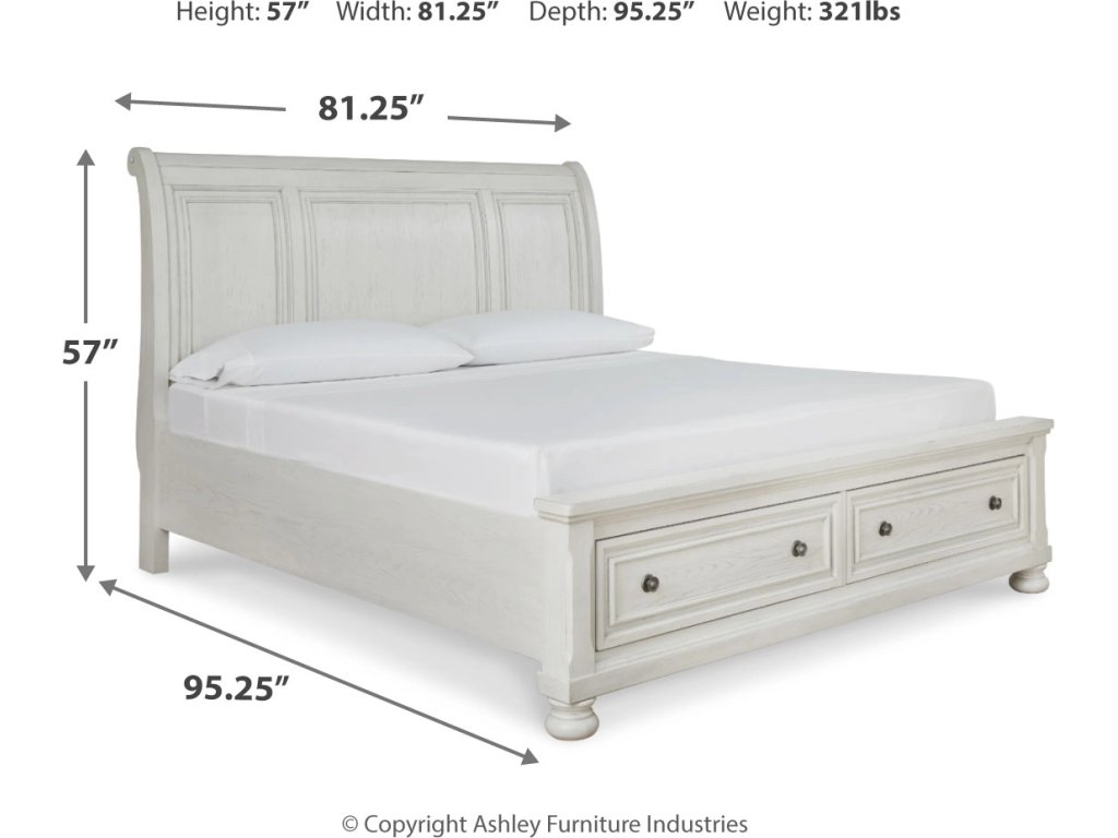 Robbinsdale King Sleigh Storage Bed, Dresser and Mirror - image 7