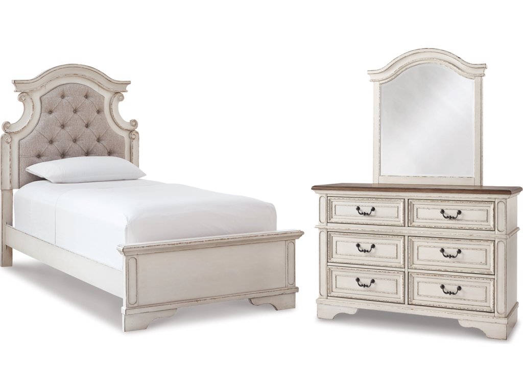 Realyn Twin Bed, Dresser and Mirror - main image