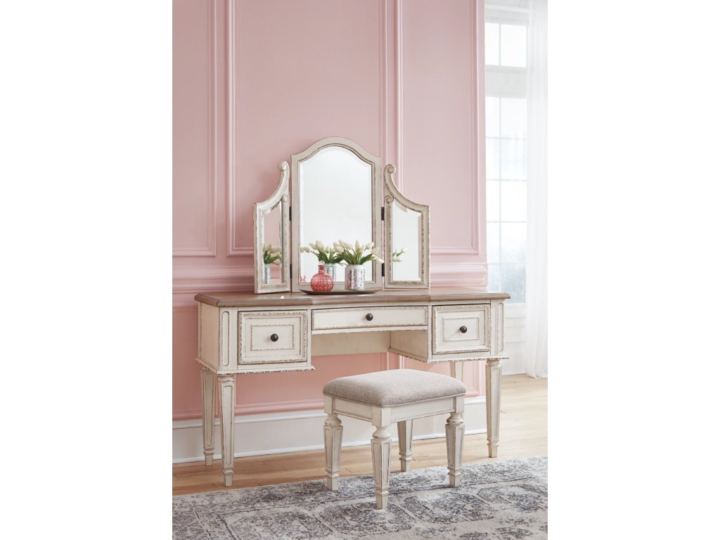 Realyn Vanity and Mirror with Stool - image 2