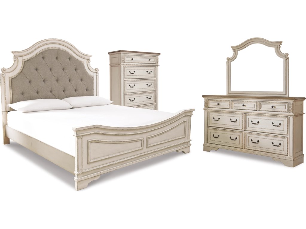 Realyn Queen Panel Bed, Dresser, Mirror and Chest - main image