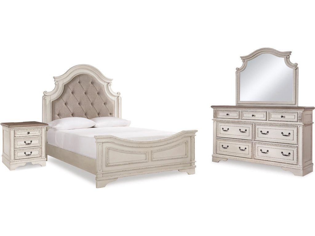 Realyn Queen Bed with Mirrored Dresser and Nightstand - main image