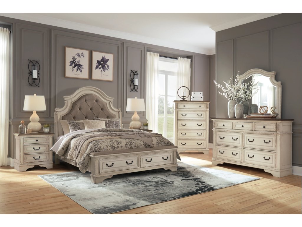 Realyn Queen Upholstered Panel Bed with Storage, Dresser and Nightstand - image 14