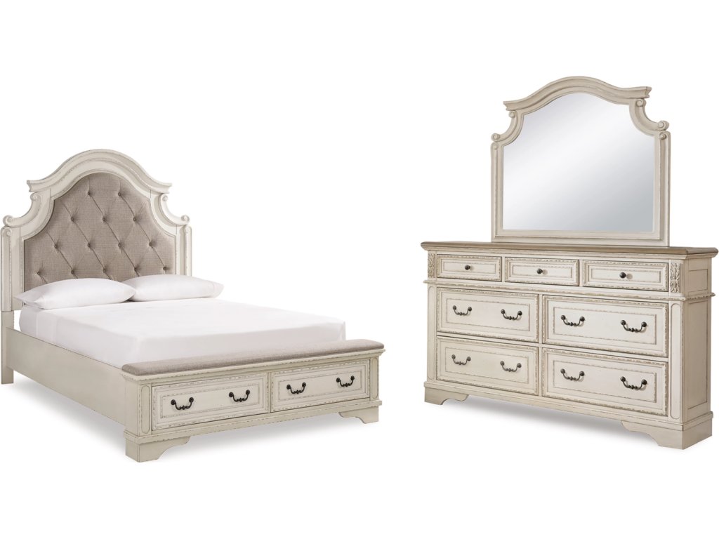 Realyn Queen Storage Bed, Dresser and Mirror - main image