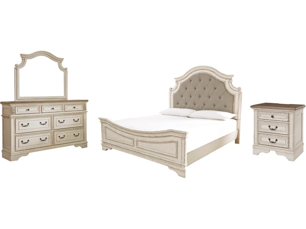 Realyn King Bed with Mirrored Dresser and Nightstand - main image
