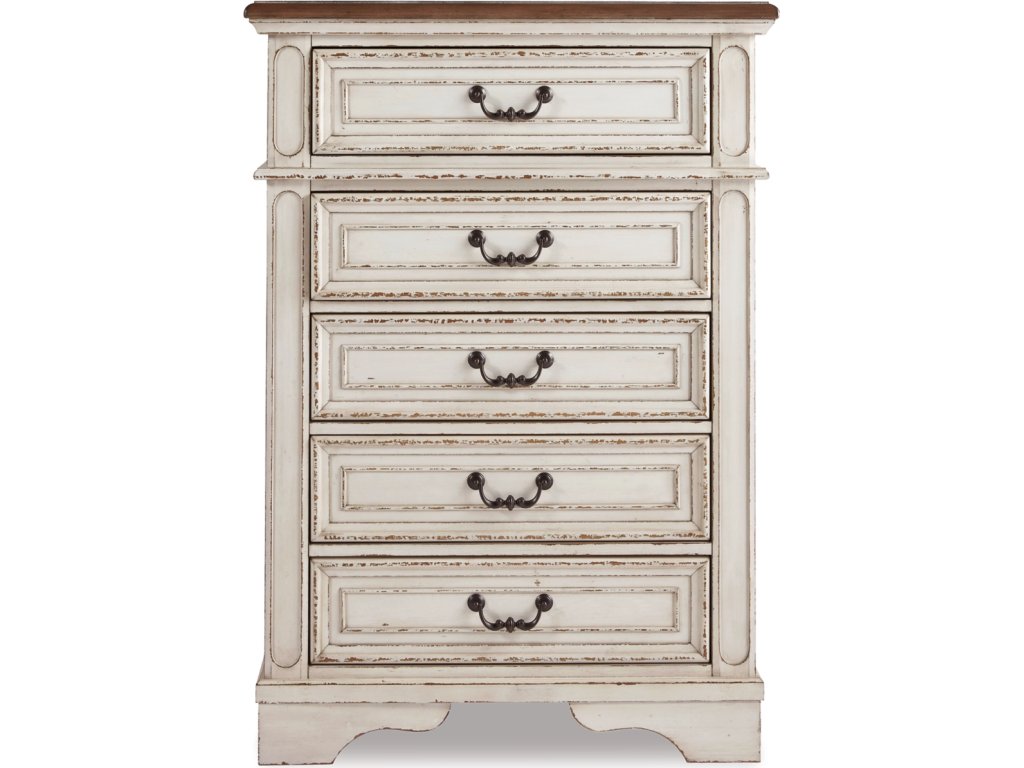 Realyn King Upholstered Panel Bed, Dresser, Mirror, Chest and 2 Nightstands - image 4