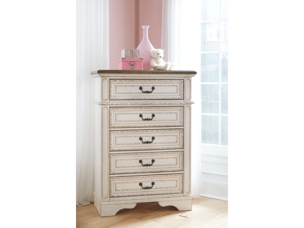 Realyn Full Upholstered Panel Bed, Dresser, Mirror, Chest and 2 Nightstands - image 11