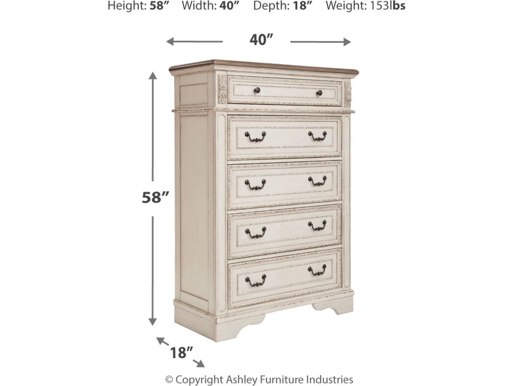 Realyn Queen Panel Bed, Dresser, Mirror and Chest - image 7